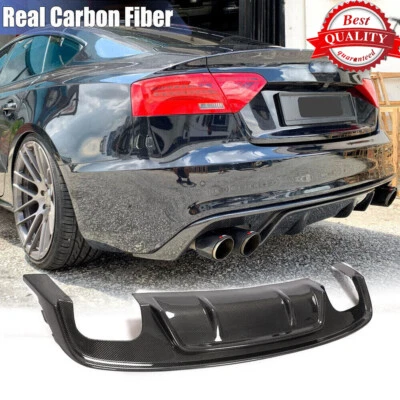 Alerón labial difusor parachoques trasero carbono real para Audi A5 S-LINE S5 B8.5 2012-16 Foto 1 de 4