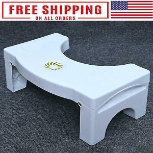 Foldable White Squatting Toilet Stool Foot seat Non Slip Relieves Constipation
