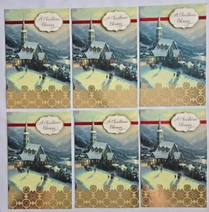 Vtg Thomas Kinkade Christmas Cards (6) 80s Blank No Envelope No Box Holiday    - Picture 1 of 8