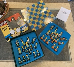 Vintage The Simpsons 3D Chess Set In Tin Box By Cardinal Complete Set 1998 2000 - Picture 1 of 24