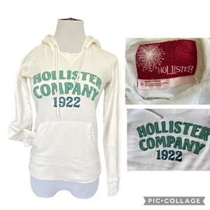Vintage Y2K Hollister Womens Hoodie Size S Cream 2000s Varsity Preppy Mallcore - Picture 1 of 14