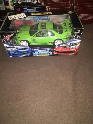MUSCLE MACHINES 2000 NISSAN SKYLINE GTR LIME GREEN RARE 1/18 - Image 1 of 4