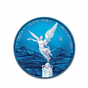2024 Mexico 1 oz SilverLIbertad Space Blue Hologram with Quadrum Sleeve - Picture 1 of 6