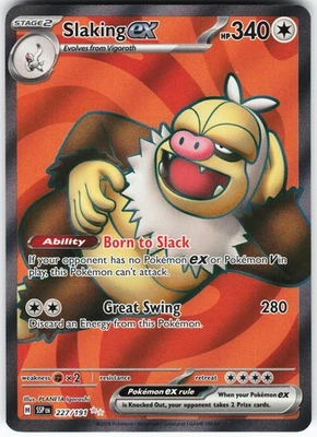 Slaking ex - 227/191 Pokemon SV08: Surging Sparks Holo Ultra Rare NM - Image 1 of 2