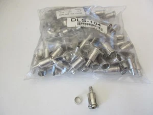 100 Pack Quick F Type Push-On Crimp Ring Connectors Male Coax TV Cable DLS-104 - Picture 1 of 1