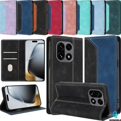 Phone Case Cover for OnePlus 15 13T 13 11 10R 9 ACE6 Spliced Leather Wallet Case - Image 1 of 4