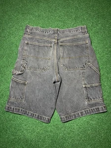 90s Y2K Faded Glory black denim Jorts Jean Shorts carpenter hipster trendy 30 - Picture 1 of 8