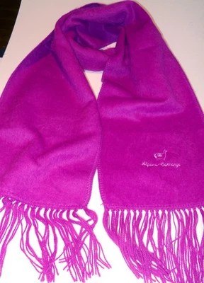 AUTH ALPACA CAMARGO MAGENTA LONG SCARF/FRINGES - SOFT & WARM-MADE IN PERU-BEAUTY - Image 1 of 4
