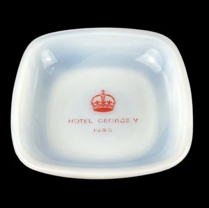 Vintage Hotel George V Paris, Frankreich Aschenbecher - Opal Ex Milchglas RAR! Tabak - Bild 1 von 8