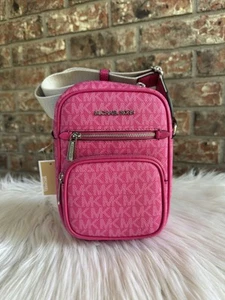 MICHAEL KORS JET SET ITEM MEDIUM CROSSBODY FLIGHT BAG MK DRAGON FRUIT - Picture 1 of 7