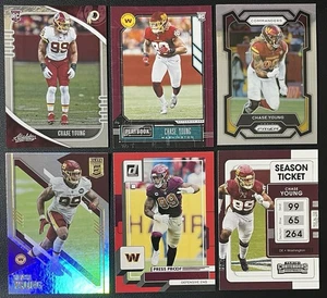 Lote de 6 tarjetas de fútbol americano Chase Young Washington Commanders novato RC, Prizm y más - Imagen 1 de 6