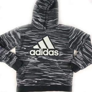 Kids Adidas Spellout Gray Pullover Hoodie Size Large 14/16 - Picture 1 of 2