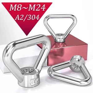 Ringmuttern Dreieck Edelstahl A2 V2A Ösenmuttern M6 M8 M12 M14-M24 Augenmuttern - Bild 1 von 12