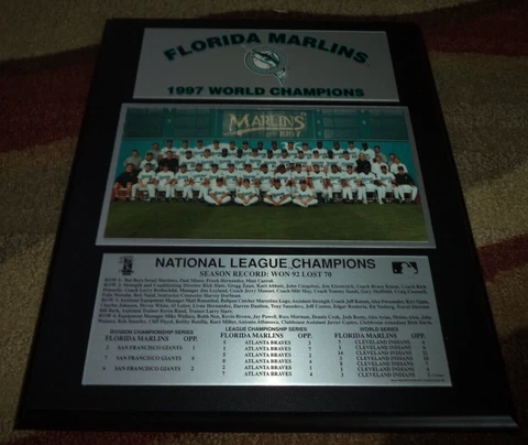 Vintage NOS Florida Marlins 1997 World Champions Plaque Cover
