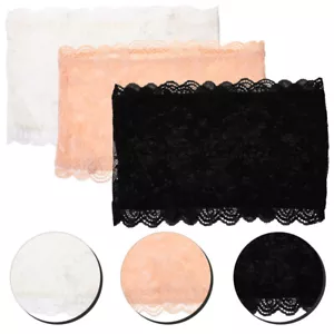 3 pezzi pizzo mezzo cami donna pizzo floreale elasticizzato senza spalline vedi reggiseni comfort per - Foto 1 di 11