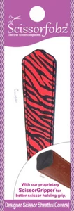 Funda de funda de tijeras de diseñador SCISSORFOBZ única pequeña con estampado de cebra roja y negra - Imagen 1 de 5