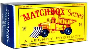 Matchbox Lesney No 16 SCAMMEL SNOWPLOUGH Repro Empty Box style D - Picture 1 of 1