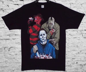 Mike Myers & Friends With Cake Freddy Krueger & Jason Voorhees Black Size XL - Picture 1 of 4