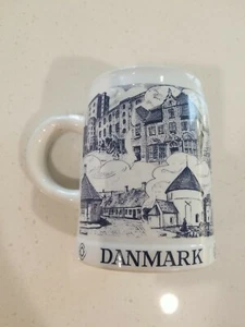 Bygdo Skandinavisches Design Dänemark Blau Weiß Tasse Becher Stein 4,5" Hoch - Bild 1 von 8
