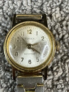 Vintage timex mechanical womens watch silver dial two tone see description - Picture 1 of 4