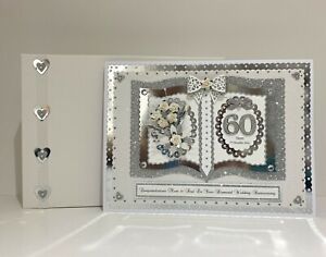 Diamond 60th/70th Wedding Anniversary Card Wife/Husband/Mum & Dad Personalised 