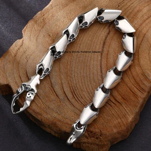 Pure S925 Sterling Silver Chain 10mm Crab Clamp Link Bracelet 43-44g 7.9inch - Picture 1 of 6