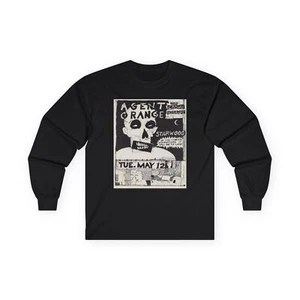 T-shirt manica lunga vintage Punk Rock Gig Flyer, anni 80 SoCal Punk, arancione agente, - Foto 1 di 5