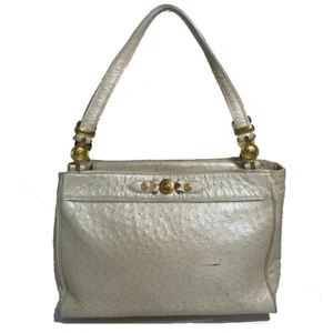 VERSACE Sunburst embossed Shoulder Bag Leather Beige - Foto 1 di 12