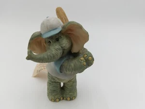 Vintage Roman Inc Forget Me Knots Baseball Elephant Glass Figurine - Picture 1 of 8