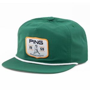 New 2024 Limited Ping Golf Retro Patch Rope Green/Yellow Adjustable Snapback Hat