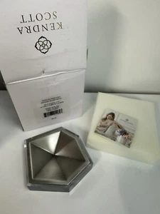 Kendra Scott Antique Silver Plated Geometric Faceted Ring Dish Tray NWT $95 - Picture 1 of 3