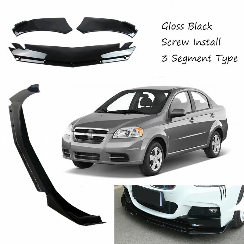 Add-on Universal Black Front Bumper Lip Spoiler Fit For Chevrolet Aveo 04-2011 Foto 1 de 4