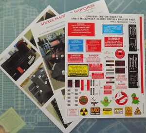 Ghostbusters Spirit Halloween Proton Pack Deluxe Replica up grade Stickers - Picture 1 of 11