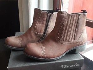 NEU Tamaris Stiefelette Gr 39 braun muscat Leder Winter Schuhe Boots - Bild 1 von 8