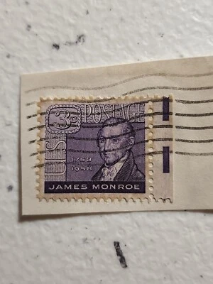 US 1958 3c James Monroe - 5th U.S. President Used - #5833 - Image 1 of 2
