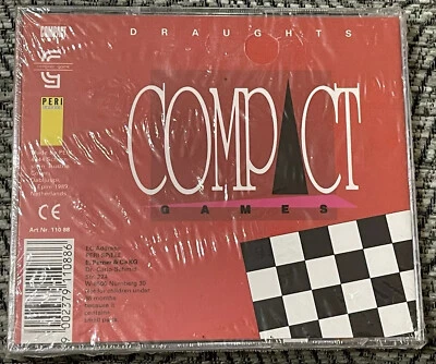 Compact Games Draughts/Checkers - CD Size - Complete, Vintage 1989 - Sealed - Image 1 of 4