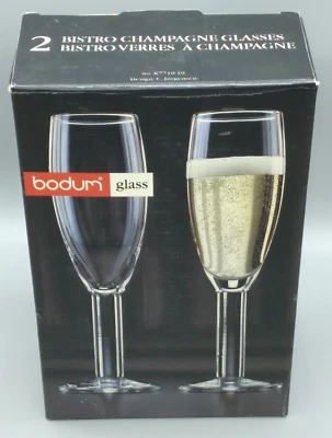 Bodum Boxed Set of 2 Mouth-Blown Bistro Champagne Flutes C. Jorgensen Design - Image 1 of 4