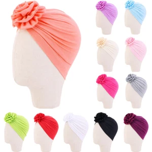 Baby Kids Beanies Girls Chemo Cap Turban Headwear Flower Bonnet Hat Hair Loss - Picture 1 of 29