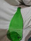 Flattened Melted Green Glass Wine Bottle Cutting Board Cheese Tray Decor