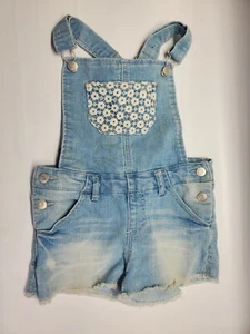 Cherokee Denim Distressed Shortalls Girls Size S/P - EUC - Picture 1 of 5