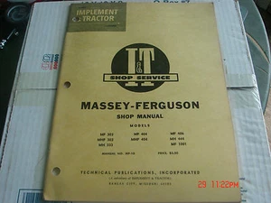 MH MF 303 MF 404 MF 444 MF 1001 Massey Ferguson Traktor I&T Werkstatt Service Handbuch - Bild 1 von 5