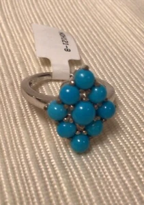 BBJ Sterling Silver Turquoise Ring Size 8 - Picture 1 of 6