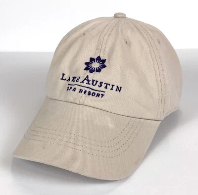 Lake Austin Spa Resort Lake Front Austin Texas 球帽可调节米色帽子 — 第 1/4 张图片