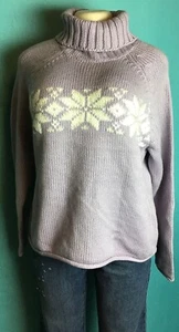 NORTON MCNAUGHTON LILAC TURTLENECK LONG SLEEVE SWEATER SIZE LARGE - Picture 1 of 5
