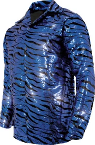 Tiger Shirt Blue Sequin Adult - Underwraps - Picture 1 of 2