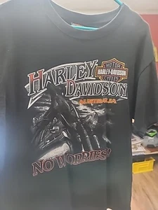 Genuine Harley Davidson T-Shirt AUSTRALIA NO WORRIES - Picture 1 of 6