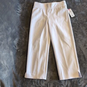 Peter Nygard Women's Small White Stretch Capri Pants Black Tag - Picture 1 of 4