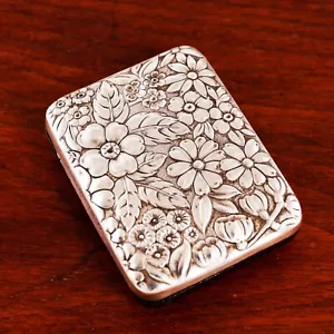 GORHAM STERLINGSILBER SCHLÜSSELETUI (4 SCHLÜSSEL) #47 FLORAL, FOLIATE 20. JAHRHUNDERT KEIN MONOGRAMM - Bild 1 von 7