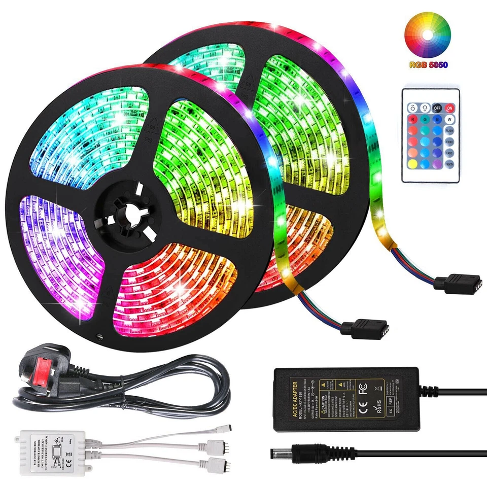 10 Meter LED Strip Light 3528 Ribbon Rope Strip Light Roll Waterproof IP65 XMAS - Image 1 of 1