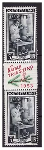 Trieste A 1953 AMG - FTT Natale Triestino 5 Lire COPPIA ** MNH - Imagen 1 de 1